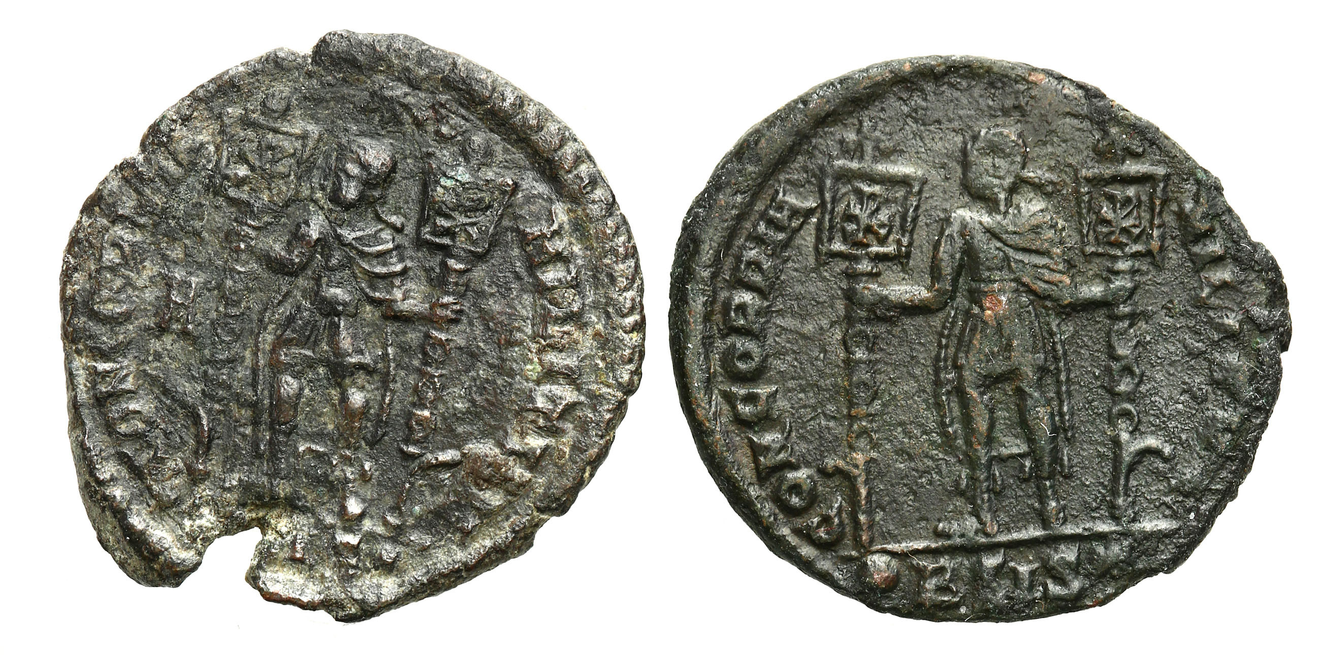 Cesarstwo Rzymskie, Lot 2 sztuk Majorin Konstancjusz II 337–361 n.e., Siscia